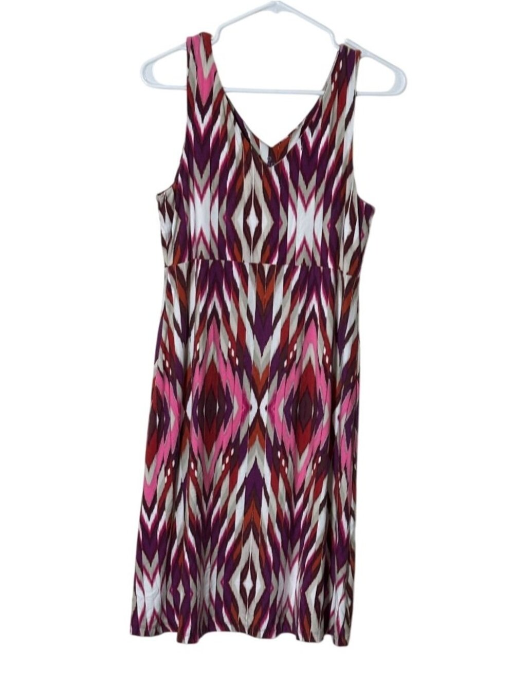 Athleta Sleeveless Geometric Print Dress Pink Purple Athletic Casual Dress - Picture 2 of 10